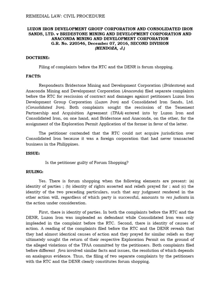 Dec 7 Luzon Iron Development Group Corporation and Consolidated Iron