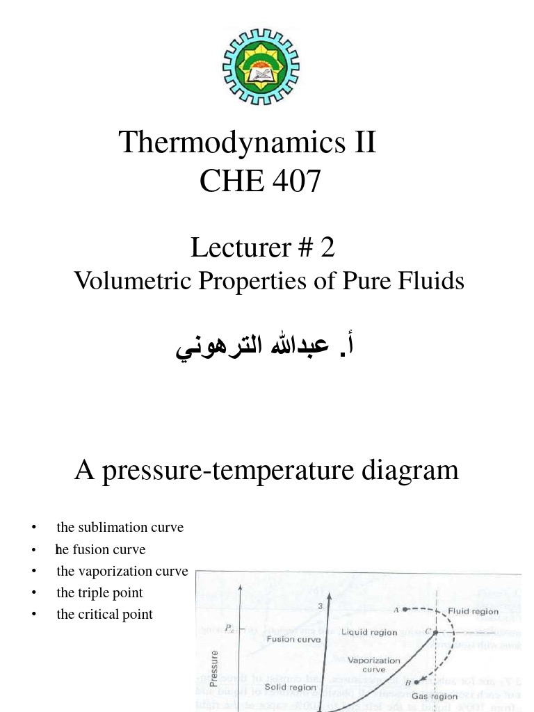 Volumetric Properties of Pure Fluids PDF Gases Chemistry