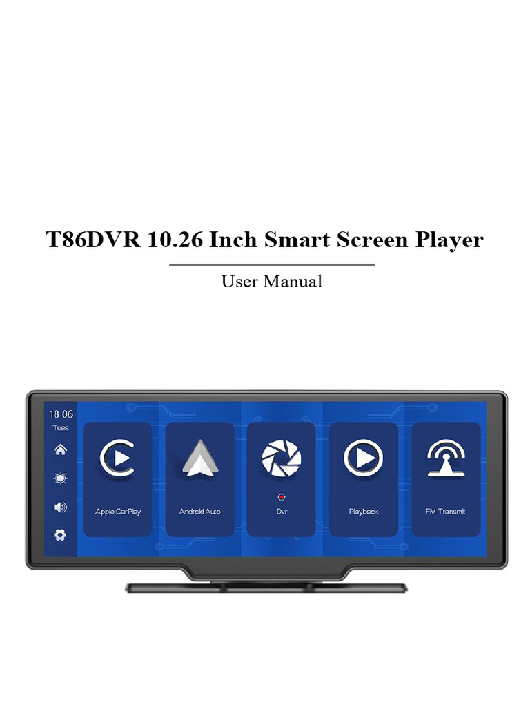 T86DVR 10.26 Smart Screen Manual | PDF | Bluetooth | Android