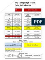 College High School Daily Schedule