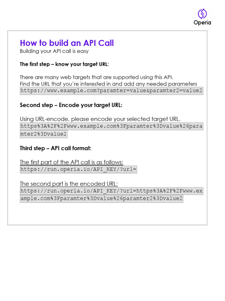 Operia - How To Build An API Call | PDF | Telecommunications | World ...