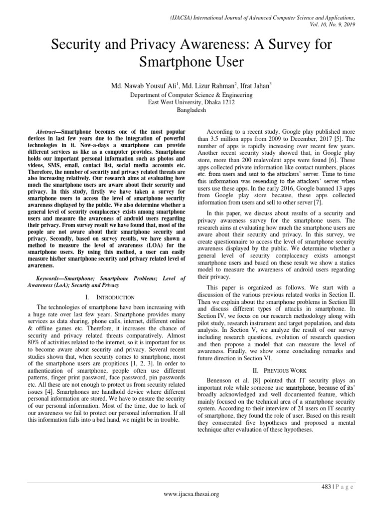 Paper 64-Security and Privacy Awareness | PDF | Social Science