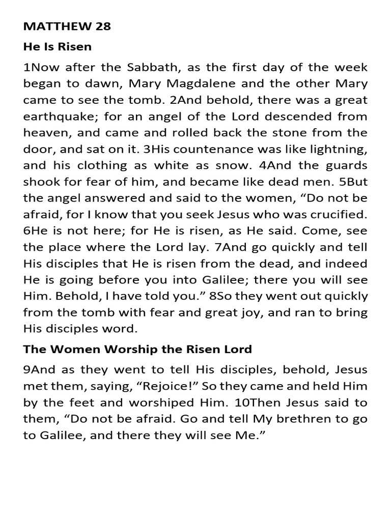 Matthew 28 Pdf
