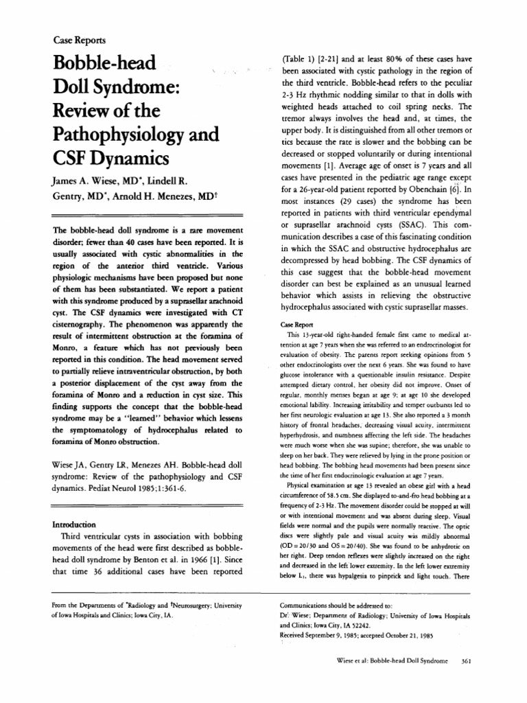 Bobblehead doll syndrome Review of the pathophysiolo PDF