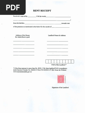 Rental Receipt