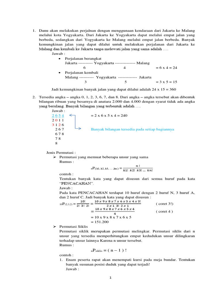 Kombinasi dan Permutasi dalam Matematika | PDF