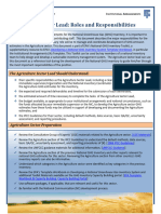 Sector Roles and Responsibilities Agriculture