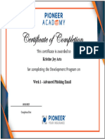 Certification Week 1 - Advanced Phishing Email Kristinejoy - Acta@pioneer - Com.ph