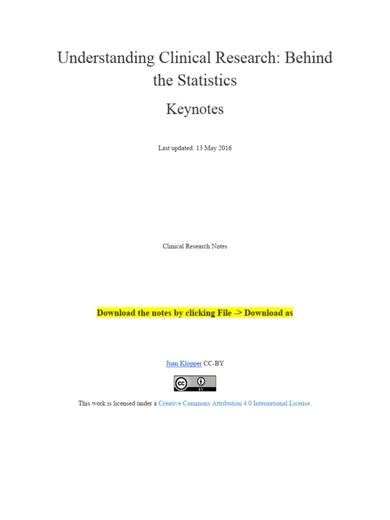 Understanding Clinical Research Course Keynotes | PDF | Quartile ...