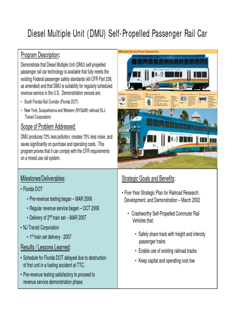 DMU Passenger Rail Car Program Overview | PDF | Technology & Engineering