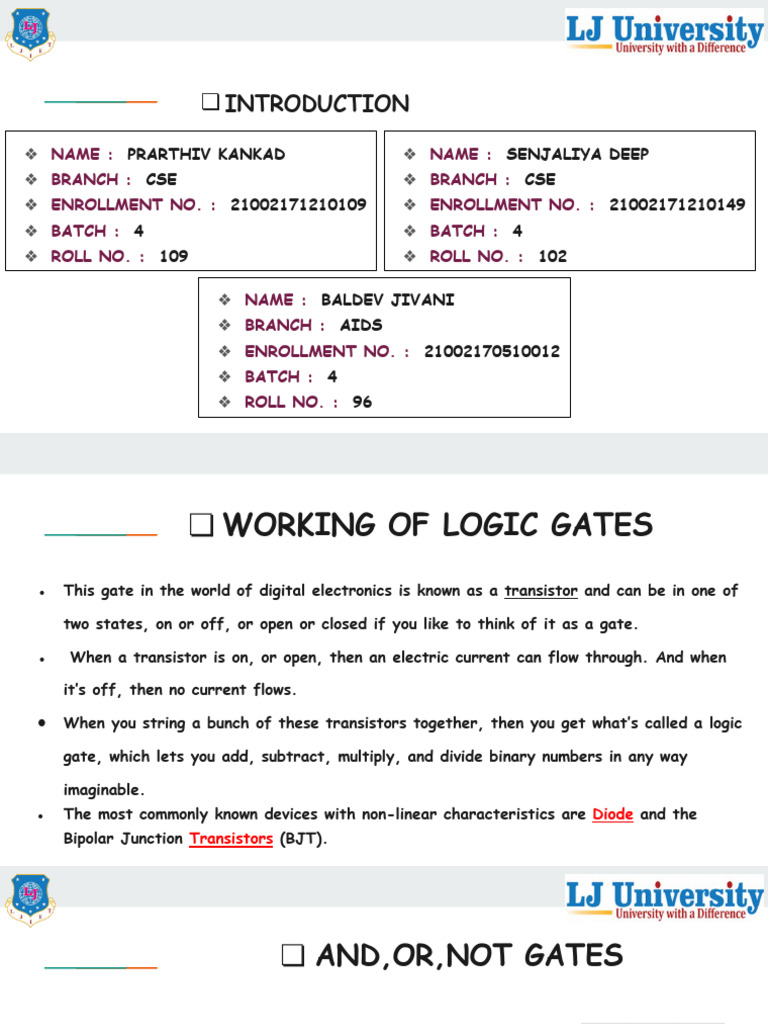 And, Or, Not Gates | PDF | Logic Gate | Electronic Circuits