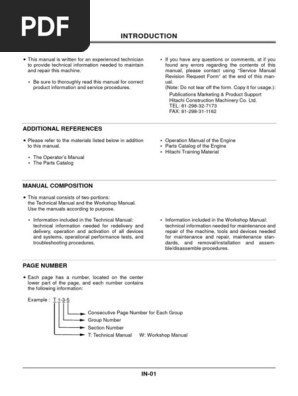 Hitachi ZX27U-3 Service Manual Overview | PDF | Personal