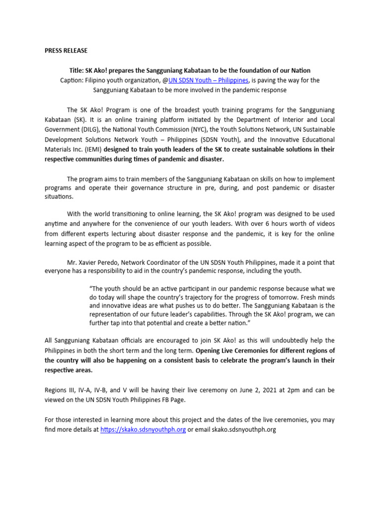 General Press Release PDF