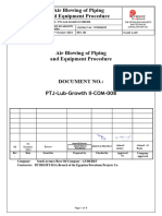 Air Blowing of Piping (PTJ-Lub-Growth II-COM-008) Rev.01