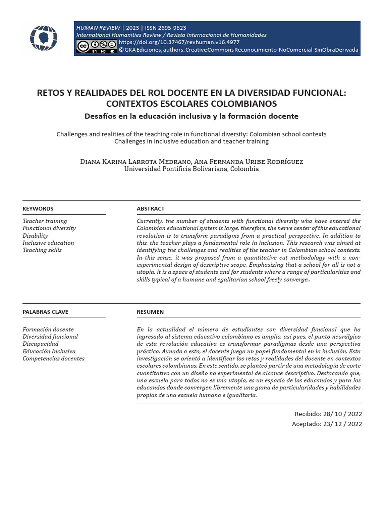 Retos del Docente en Diversidad Funcional | PDF | Invalidez | Inclusión ...