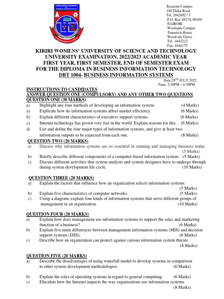 Business Info Systems Exam Guide | PDF | Information | Information System