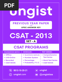 UPSC CSAT 2013 Question Paper With Answer Key