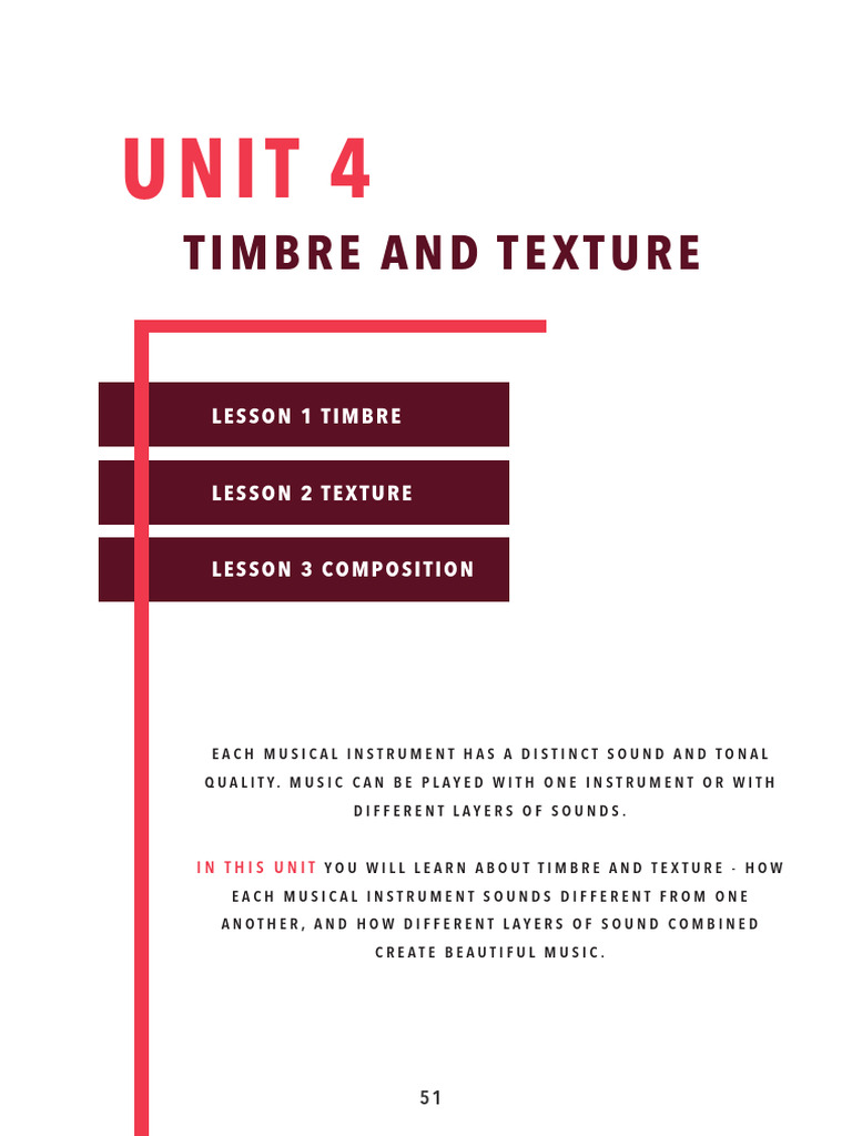 G3G4 Timbre and Texture PDF String Instruments Musical Instruments