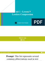 Unit 1, Lesson 9 - Lossless Compression