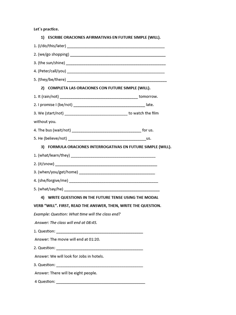Worksheet Will | PDF | Language Arts & Discipline