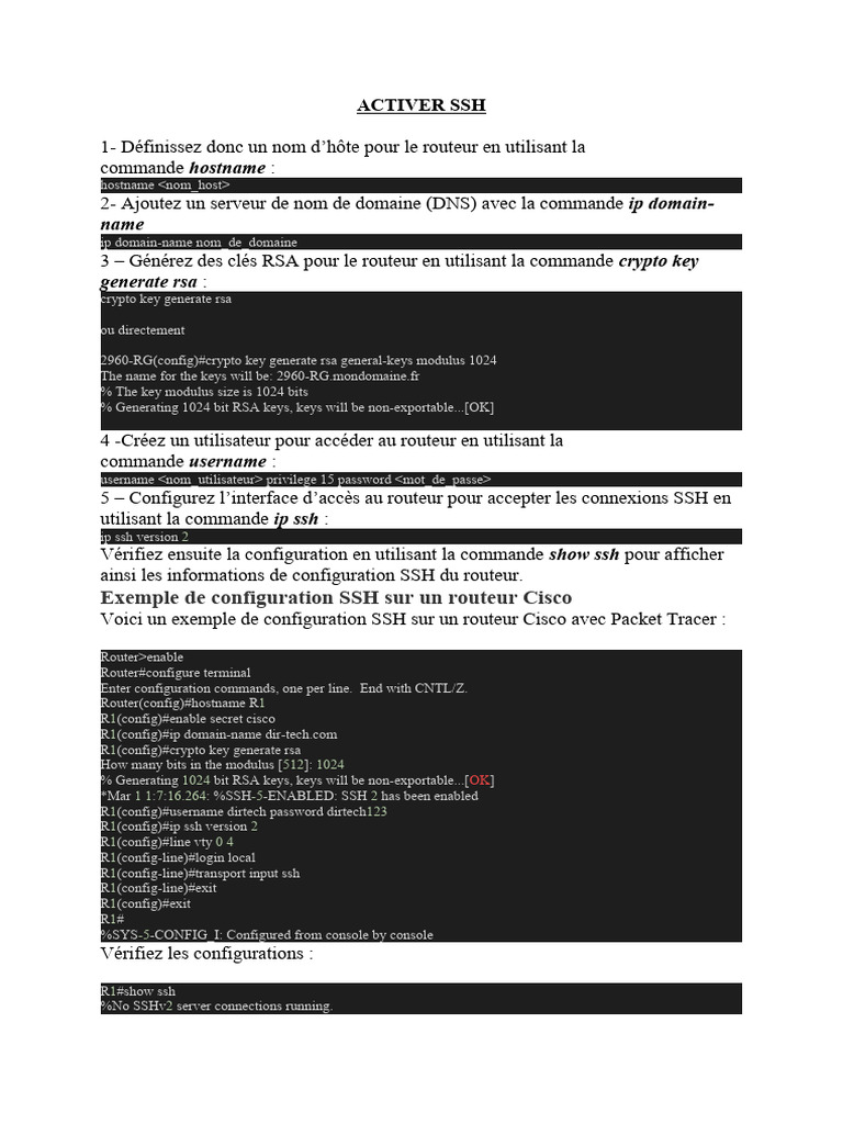 Activer ssh pdf