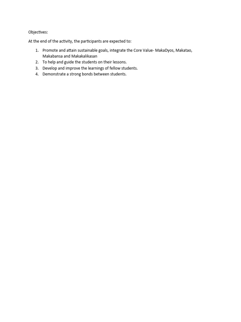 Objectives | PDF
