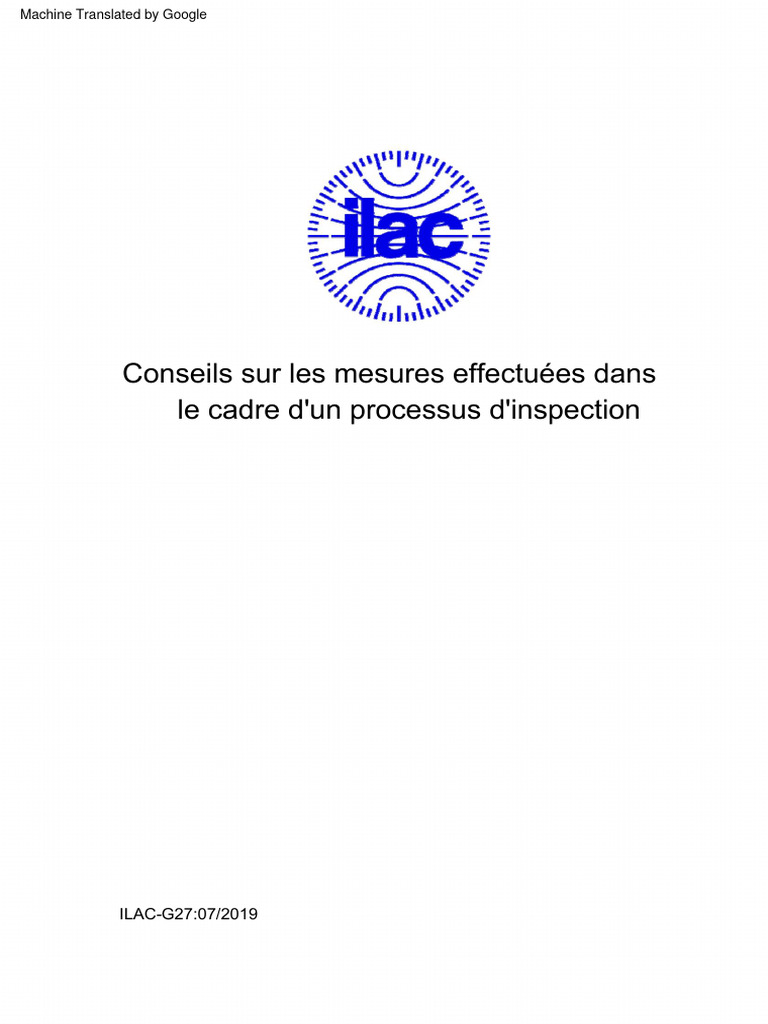 Conseils sur l'inspection ILAC G27 | PDF | Métrologie | Pression