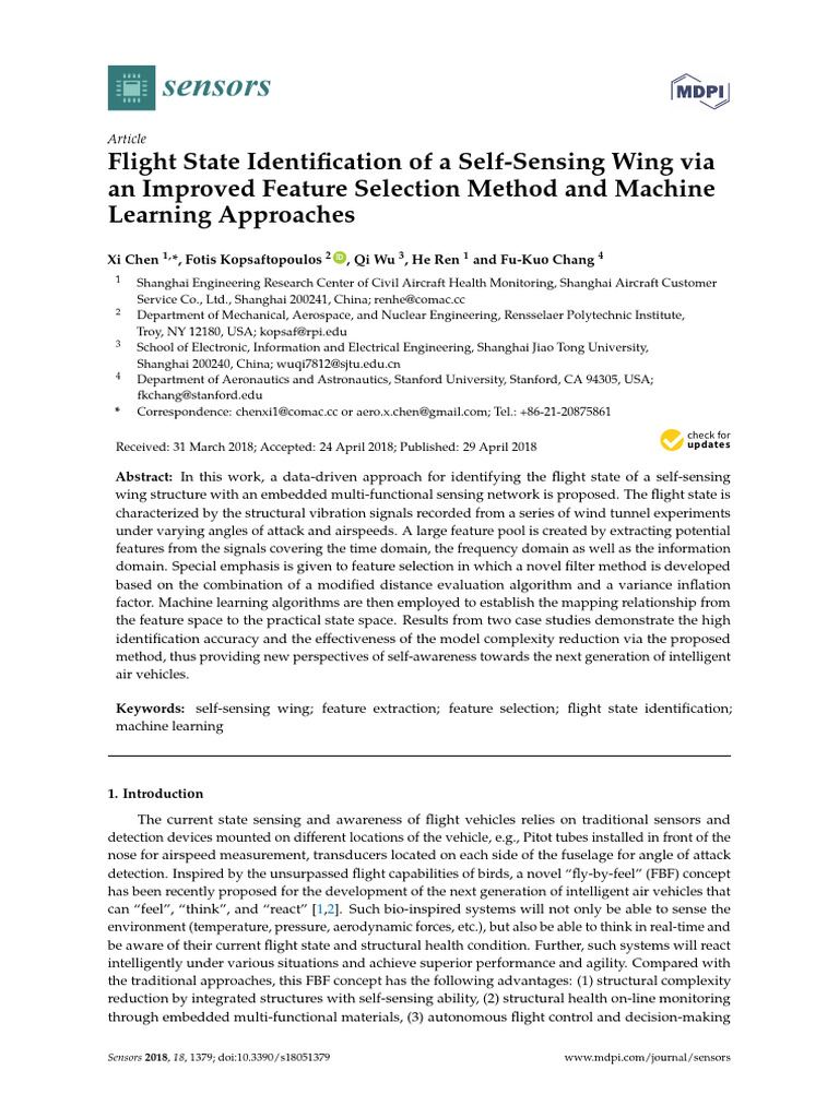 Smart Wing Flight State Detection | PDF | Statistical Classification ...
