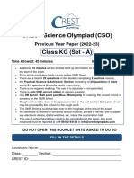CREST Science Olympiad (CSO) : Class KG (Set - A)