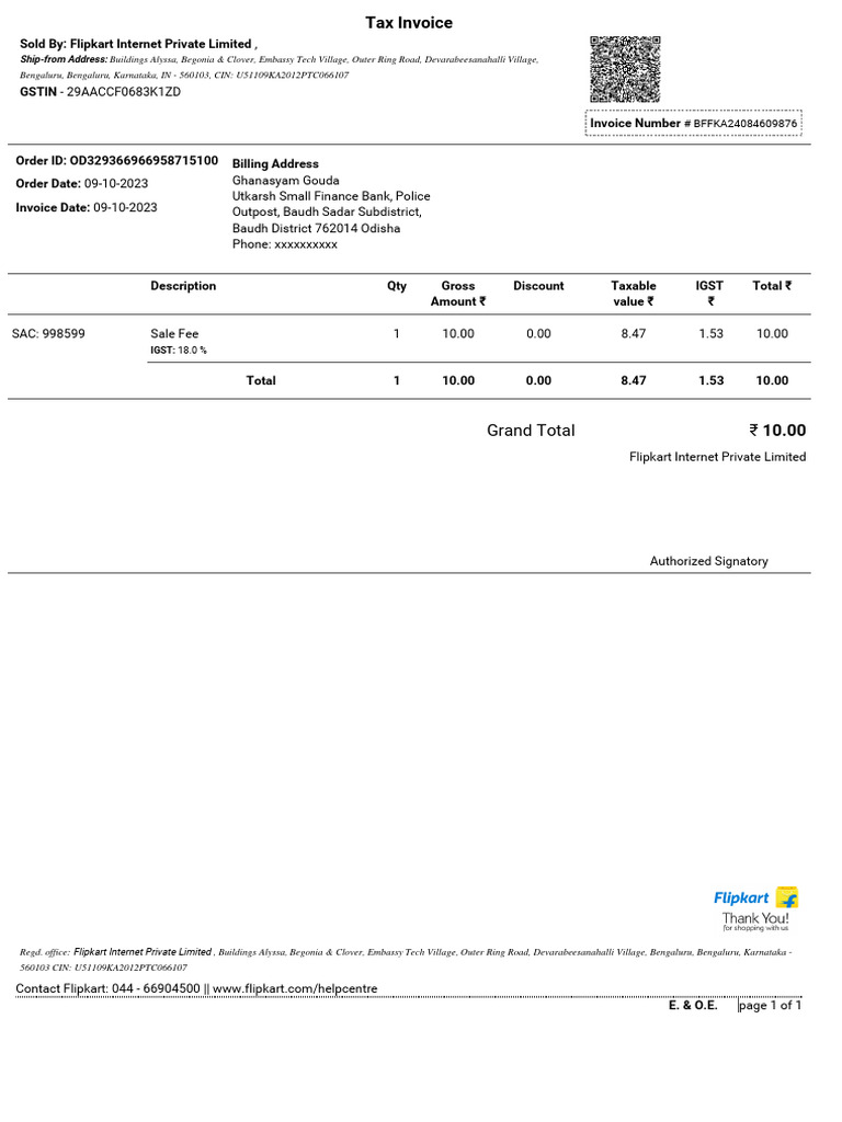 Invoice for OnePlus Nord Buds 2r Purchase | PDF | Economies