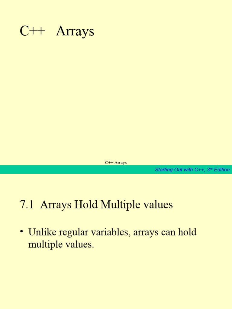 C++ Arrays - Continued | PDF