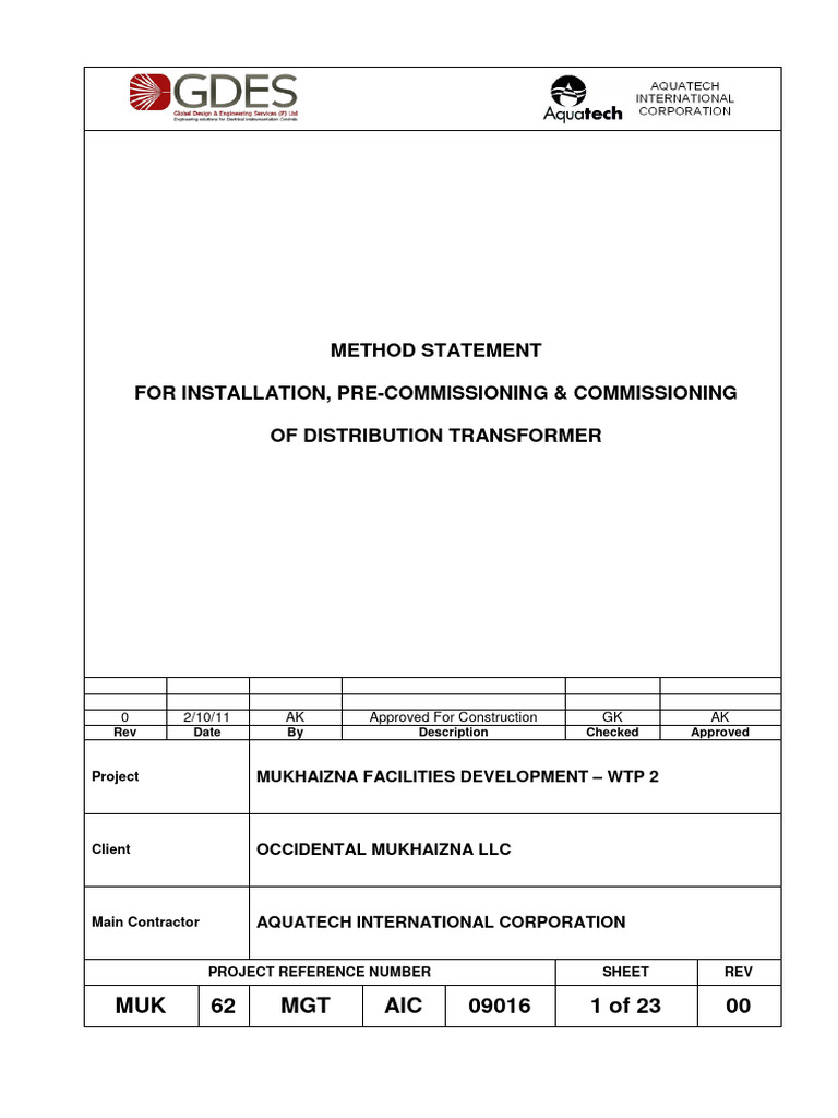 Distribution Transformer Installation Guide | PDF | Transformer ...