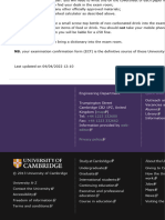 Documents and Equipment Allowed During Exams CUED Undergraduate Teaching Site