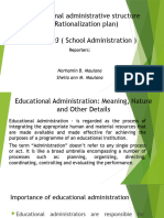 Educational Administrative Structure (Rationalization Plan)