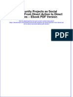 Community Projects as Social Activism From Direct Action to Direct Services eBook PDF Version