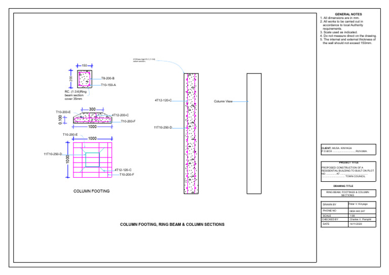 6.0 Footings, Ring Beam & Column Sections PDF