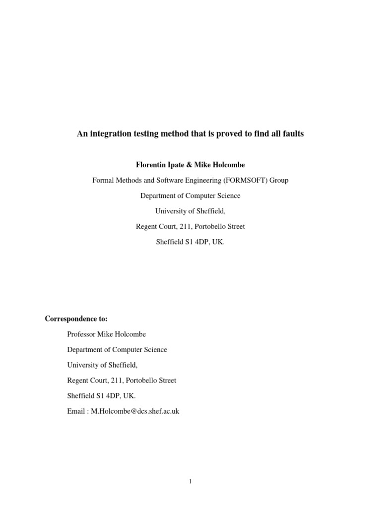 Ifcm97 an integration testing method that is proved to find all