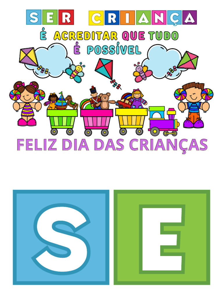 Painel Feliz Dia das Crianças para Imprimir | PDF