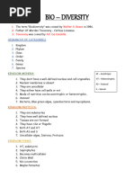 Bio - Diversity: 1. Walter G. Rosen 2. 3. Taxonomy A.P. de Candolle