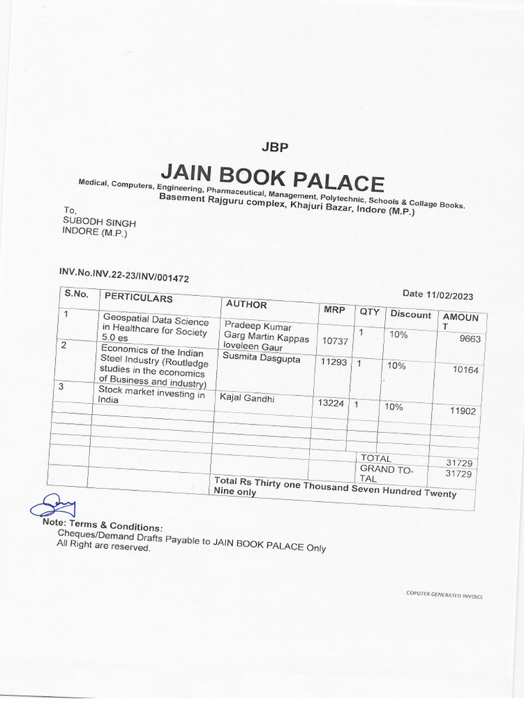 Book Bill | PDF
