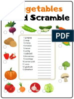Vegetables Word Scramble