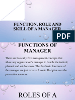 Function Role and Skill of A Manager