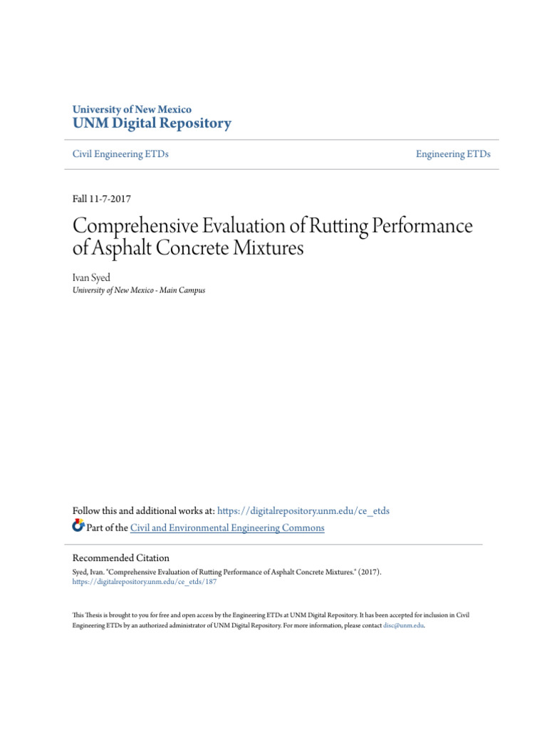 Comprehensive Evaluation of Rutting Performance of Asphalt Concre | PDF ...