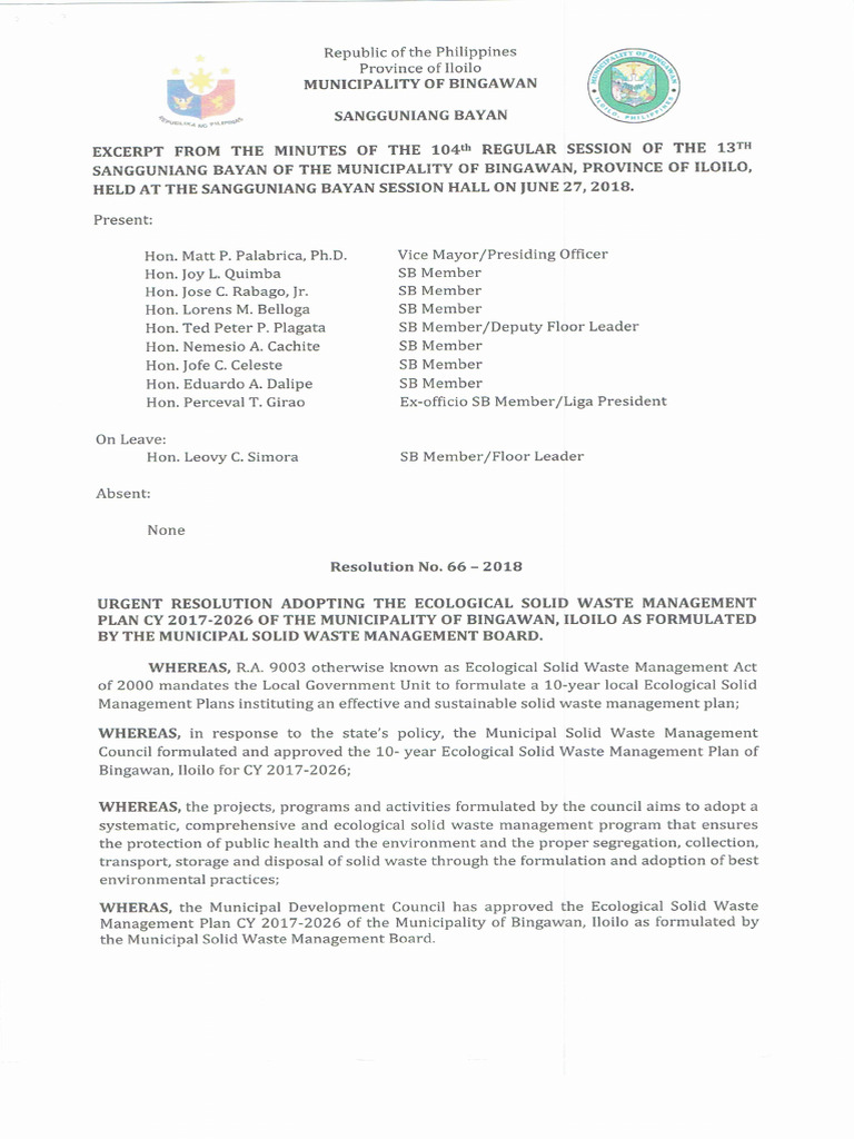 Resolution No. 66 | PDF