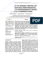 He Effect of Human Capital On Organizational Performance The Case of Sustainability Issues in An e Commerce Firm