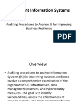 Lecture 12 - Auditing Procedures To Analyze IS For Improving Business Resilience