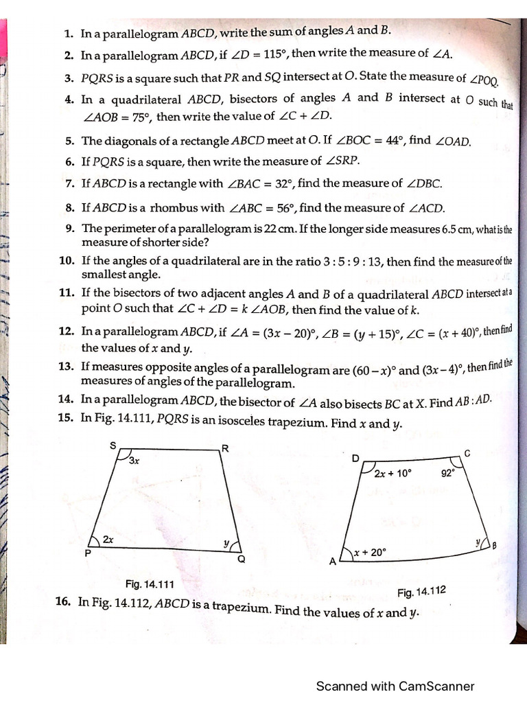 9D Maths Quadrilaterals | PDF