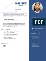 Curriculum Vitae Diseñadora Grafica Minimalista Azul