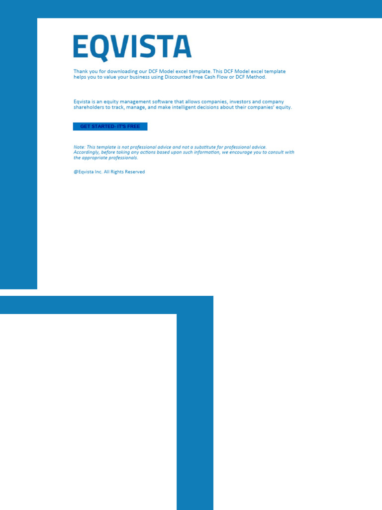 Eqvista DCF Excel Template PDF Discounted Cash Flow Financial