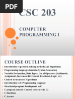 Computer Programming I